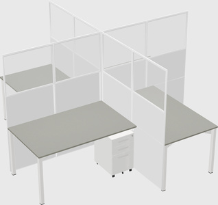 Quad office cubicles