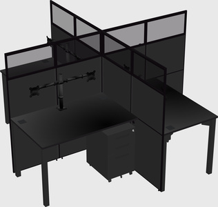 Quad office cubicles