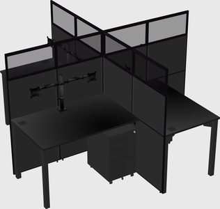 Quad office cubicles