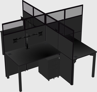 Quad office cubicles
