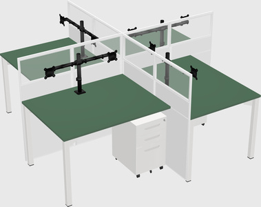 Quad office cubicles