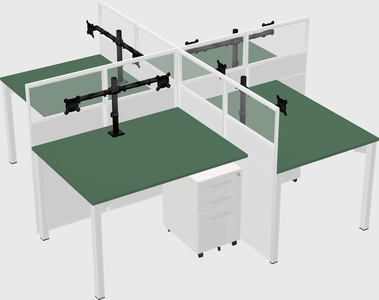 Quad office cubicles
