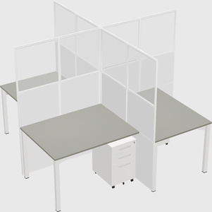 Quad office cubicles
