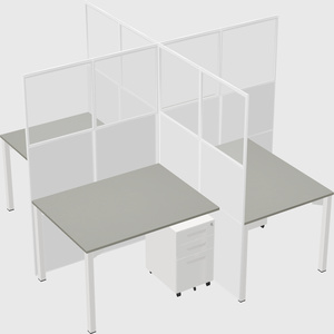 Quad office cubicles
