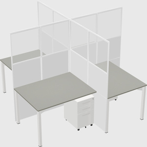 Quad office cubicles