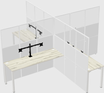 Quad office cubicles