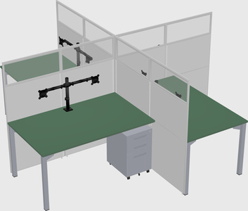 Quad office cubicles