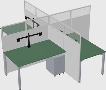 Quad office cubicles