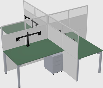 Quad office cubicles