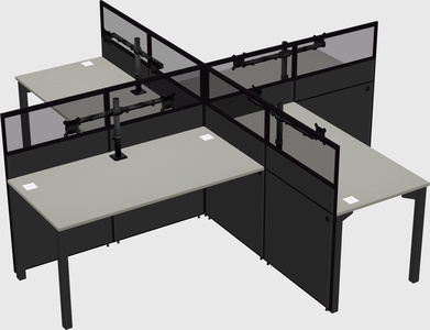 Quad office cubicles