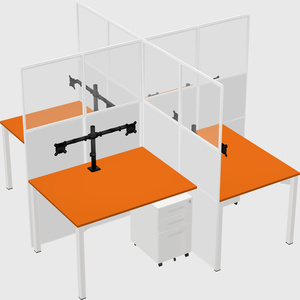 Quad office cubicles