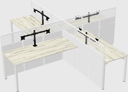 Quad office cubicles