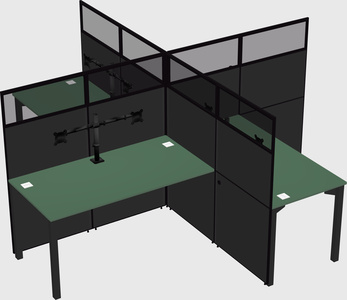 Quad office cubicles