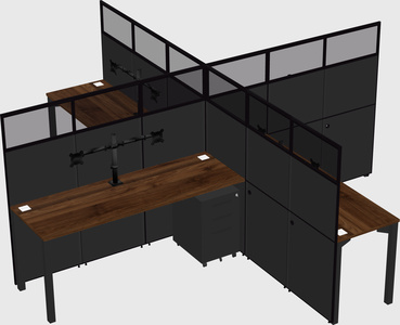 Quad office cubicles