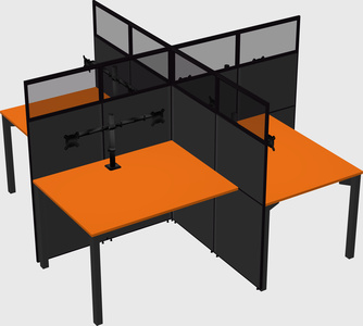 Quad office cubicles