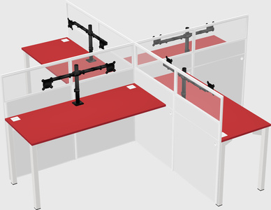 Quad office cubicles