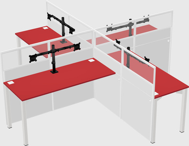 Quad office cubicles