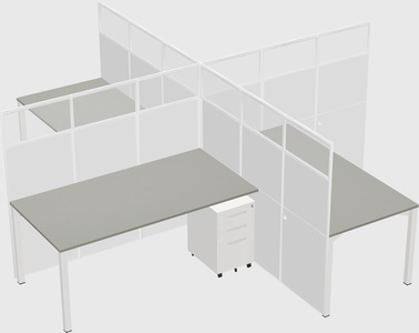 Quad office cubicles