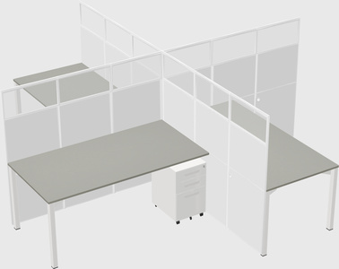 Quad office cubicles