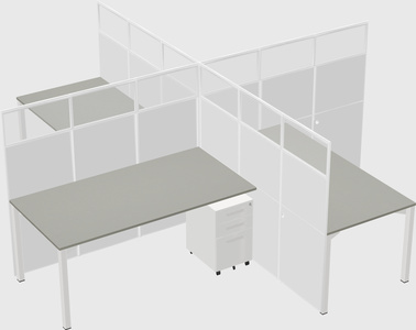 Quad office cubicles