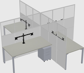 Quad office cubicles