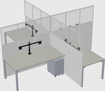 Quad office cubicles