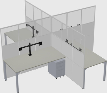 Quad office cubicles