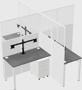 Quad office cubicles