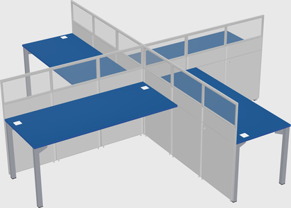 Quad office cubicles