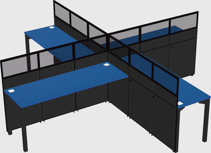 Quad office cubicles