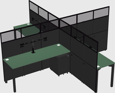 Quad office cubicles