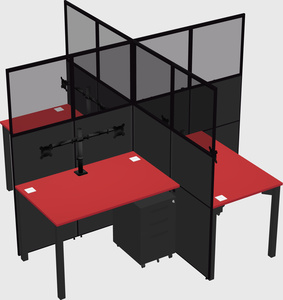Quad office cubicles