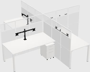 Quad office cubicles