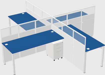 Quad office cubicles