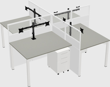 Quad office cubicles
