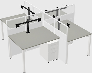 Quad office cubicles