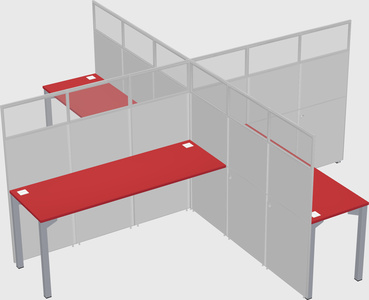 Quad office cubicles