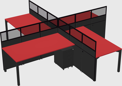 Quad office cubicles
