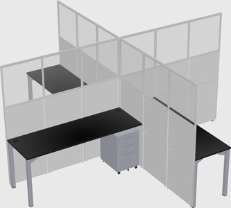 Quad office cubicles