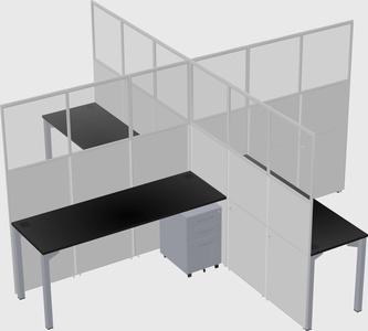 Quad office cubicles