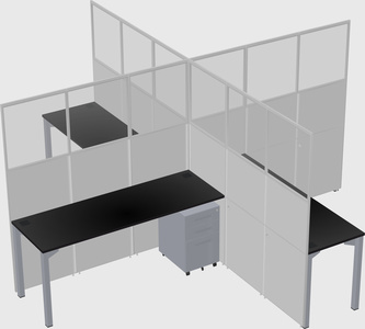 Quad office cubicles