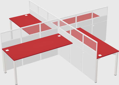 Quad office cubicles
