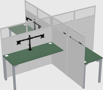 Quad office cubicles