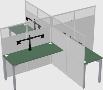 Quad office cubicles