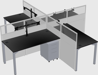 Quad office cubicles