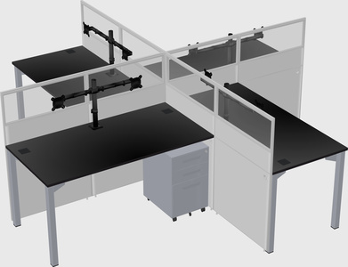 Quad office cubicles