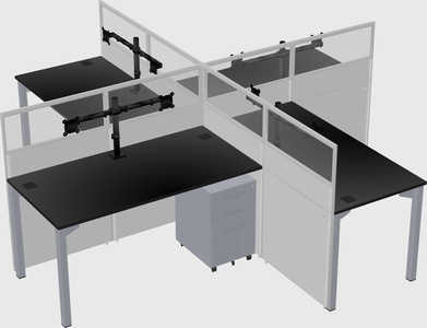 Quad office cubicles