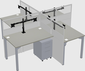 Quad office cubicles