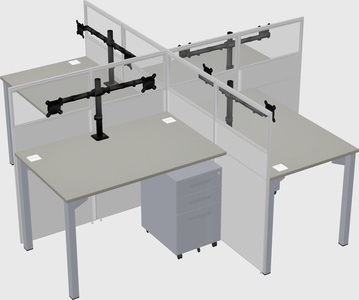 Quad office cubicles