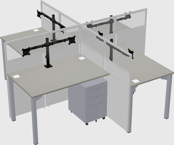Quad office cubicles